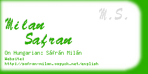 milan safran business card