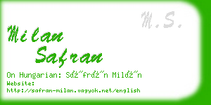 milan safran business card